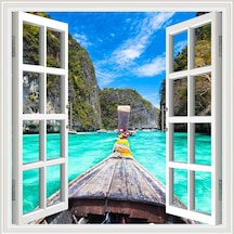 Pencere Poster Duvar Kağıdı Sandal Yapışkanlı Sticker Diğer