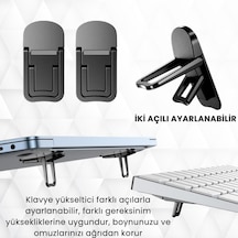 Lexroo 2 Adet Yapışkanlı Katlanılabilir 2 Kademe Yükseklik Ayarlı Laptop Standı Laptop Stand Ayağı