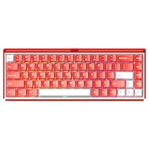 Akko Ray68 He Misty Red White %65 Astroaim Manyetik Switch 8k Hz Hall Effect Hotswap Argb Kablosuz İngilizce Gaming Klavye