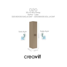 Creavit D20 30 Cm Sola Açılır Boy Dolabı Dafne Lake Kapak Dafne