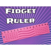 3d Baskı Dokunsal Fidget Cetveli - Kabartmalı Stres Ve Odaklanma Oyuncağı - Pembe