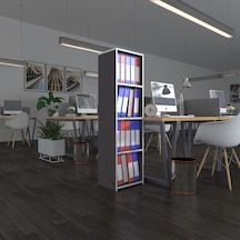 Kenzlife Klasörlük Raflı Börteçin Gri 140 40 30 Kitaplık Ofis Arkalıksız Diğer