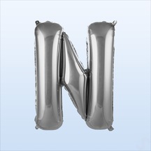 N Harf Gümüş Folyo Balon - 76 Cm