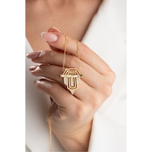 Çekirdekjewelry 925 Ayar Gümüş Altın Kaplama Serenay Kolye Sarı