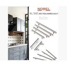 Paslanmaz Boy Kulp Nobel İnox 160 Mm Modern Dolap & Çekmece Kulpu 5 Li Paket Titanyum