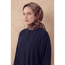 Silk Home Pamuk Karışımlı Eşarp Çiçekli Desen Mocha 90x90 Çok Renkli