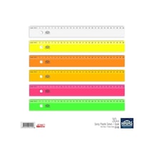 Hatas 30 Cm Geniş Plastik Cetvel / Opak 1 Adet Çok Renkli