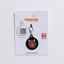 Kahverengi Kedi Desenli Qr Tag Evcil Hayvan Künyesi İsimlik Pet Tag Köpek Künyesi Kedi Künyesi Qr Kodlu Künye