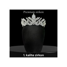 Zircon Luxe Collection-premium Kalite Zirkon Taç, Özel Tasarım Gelin Aksesuarı Beyaz - 801943338 Beyaz