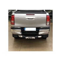 Toyota Hilux 2015+ Hilux Yazılı Arka Tampon Koruma Demiri Gri Arka Koruma Barı