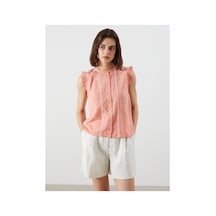 LC Waikiki Alıta Cıty Farkıyla Lcw Vision Pembe Vual Nakışlı Oval Yaka Kolsuz Kadın Bluz Pembe - 931488806 Pembe