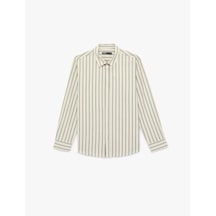 Koton Regular Fit Klasik Yaka Pamuklu Uzun Kollu Gömlek Lacivert Çizgili 6sam60029hw 7s2