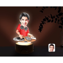 Kişiye Özel Erkek Dj Karikatürlü Dekoratif 3D Biblo Led Işıklı Ge