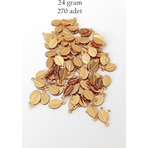 Oya Abiye Bileklik Kolye Pleksi Metalik Plastik Pul Altın Renk 24 Gram 270 Adet - Bnc538