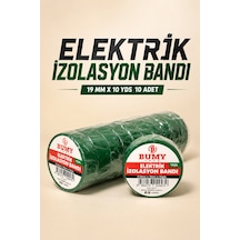 Elektrik İzolasyon Bandı Yeşil - 19 Mm X 10 Yds - 10 Lu Paket