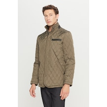 AC&Co / Altınyıldız Classics Erkek Hakı Standart Fit Normal Kesim Dik Yaka Yan Cepli Overcoat Haki