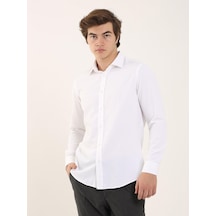 Dufy Beyaz Erkek Slim Fit Klasik Yaka Uzun Kol Gömlek - 93976 Beyaz