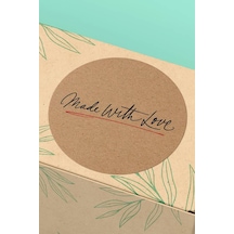 Made With Love Kraft Siyah Sticker 3x3cm St2293 Çok Renkli