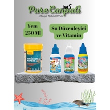 Akvaryum Dip Balıkları Bakım Ve Vitamin Seti Sera Vipachips, Su Düzenleyici Ve Vitamin