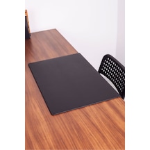 Turgut Office Deri Masa Sümeni Düz Siyah Kenar Korumalı 60 x 40 CM