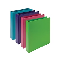 Earth's Choice Biyobazlı Dayanıklı 3 Halkalı Klasör, Moda Şeffaf Görünüm 1,5 İnç Klasör,%25'e Kadar Bitki Bazlı Plastik, Karışık 4'lü Paket