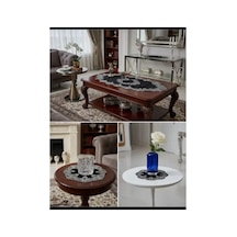 Elora Model Siyah Velvet Kadife 5 Parça Dantelli Salon Takımı Runner Seti