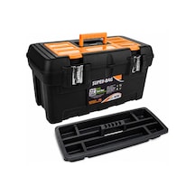Super Bag 22'' Metal Kilitli Plastik Takım Çantası Organizer Bölmeli El Aleti Taşıma Çantası