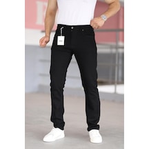 Bürke Premium Erkek Siyah Renk Regular Fit Rahat Kesim Esnek Likralı Denim Jeans Kot Pantolon