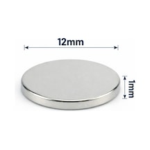 50 Adet - 12x1 Mm Neodyum Mıknatıs Neodim Magnet Yuvarlak
