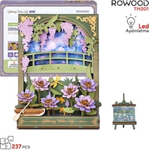 Rowood Th001 Nilüfer Çiçeği Glittering Water Lily Dıy Minyatür Maket Model Seti Ahşap 3d Wooden Puzzle 3d Model Kit Detaylı Dekoratif Hobi Seti Ahşap Maket