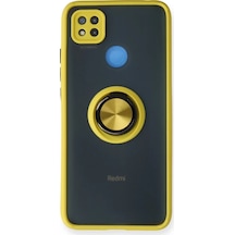 Newface Xiaomi Redmi 9c Kılıf Montreal Yüzüklü Silikon Kapak - Sarı