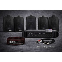 Ten, 5 Hoparlörlü Anfi Ses Sistemi Mağaza, Cafe Ve Restoran, Cami İçin Large Paket