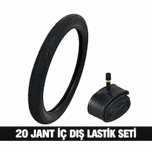 20 Jant Bisiklet Lastik Seti - 1 Dış + 1 İç Lastik - 20 X 2.125 - Dişsiz Asfalt Yol Tipi