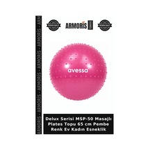 Delux Serisi Msp-50 Masajlı Plates Topu 65 Cm Pembe Renk Ev Kadın Esneklik