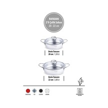 Fms Rafadan 20-22 Cm 2'li Çelik Sahan Seti 5029 Gri