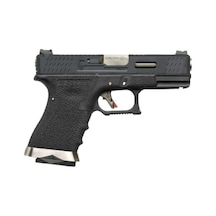 We Glock G19 T5 Siyah Kızak & Gövde Gümüş Namlu Gbb Airsoft Tabanca