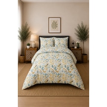 Çift Kişilik Nevresim Takımı %100 Pamuk 200x220 Lastikli Çarşaflı 160x200 Turuncu