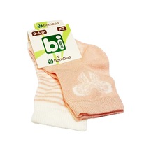Bibaby Bambu Bebek Çorabı 2 li 0-6 Ay - Beyaz Kelebek - Pembe "Karışık Renkli"