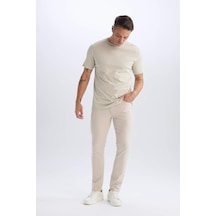 DeFacto Yazlık Chino Kanvas Dokulu Pantolon Slim Fit Dar Kesim Cepli Dar Paça T1055AZ25SPBG191