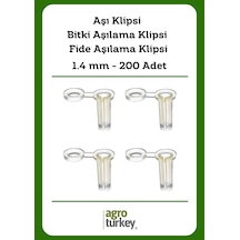 Agro Turkey - Konik Aşı Klipsi - Plastik Fide Aşı Klipsi - Aşılama Klipsleri - 1.4 MM - 200 Adet