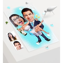 Kişiye Özel Evleniyoruz Karikatür 240 Parça A3 Puzzle - 4