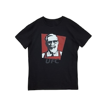 Ufc Baskılı Unisex Siyah %100 Pamuk T-shirt SIYAH