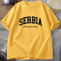 Flood Of Style Republika Srbija T Shirt Erkekler Yaz Pamuk Kısa Kollu Sırbistan T-shirt Harajuku Unisex T Sh Sarı