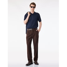 Koton Regular Fit Viskon Karışımlı Cepli Düğmeli Pileli Kumaş Pantolon Kahverengi 6sam40029nw Kahve