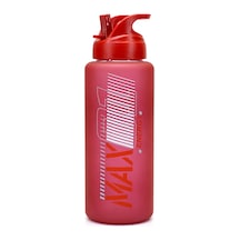 Büyük Su Matarası Tritan Pipetli Su Şişesi Max Spor Matarası Suluğu Bpasız 1000 Ml Kırmızı 0112
