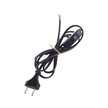 Arapuarlı Kablo 1.5 M Siyah Renk.Düğmeli Abajur Kablosu Siyah