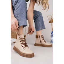 Nesilshoes Nesil Shoes Ermod 401 Bej Taba Kadın Postal Bot