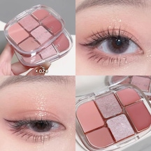 Altı Renkli Mat Pembe Göz Farı Paleti Glitter Mat Göz Farı Yalan İpekböceği 02 9.4g C01