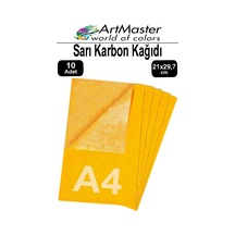 Karbon Kağıdı A4 Sarı 10 Adet 21x29,7 Cm Transfer Kağıdı Kopya Kağıdı Renkli Karbon Kağıdı Ahşap Seramik Metal Cam