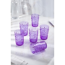 Akrilik Mor 6'lı Kısa Bardak &Su Meşrubat Kahve Yanı Bardağı 400 ml ( Cam Değildir )